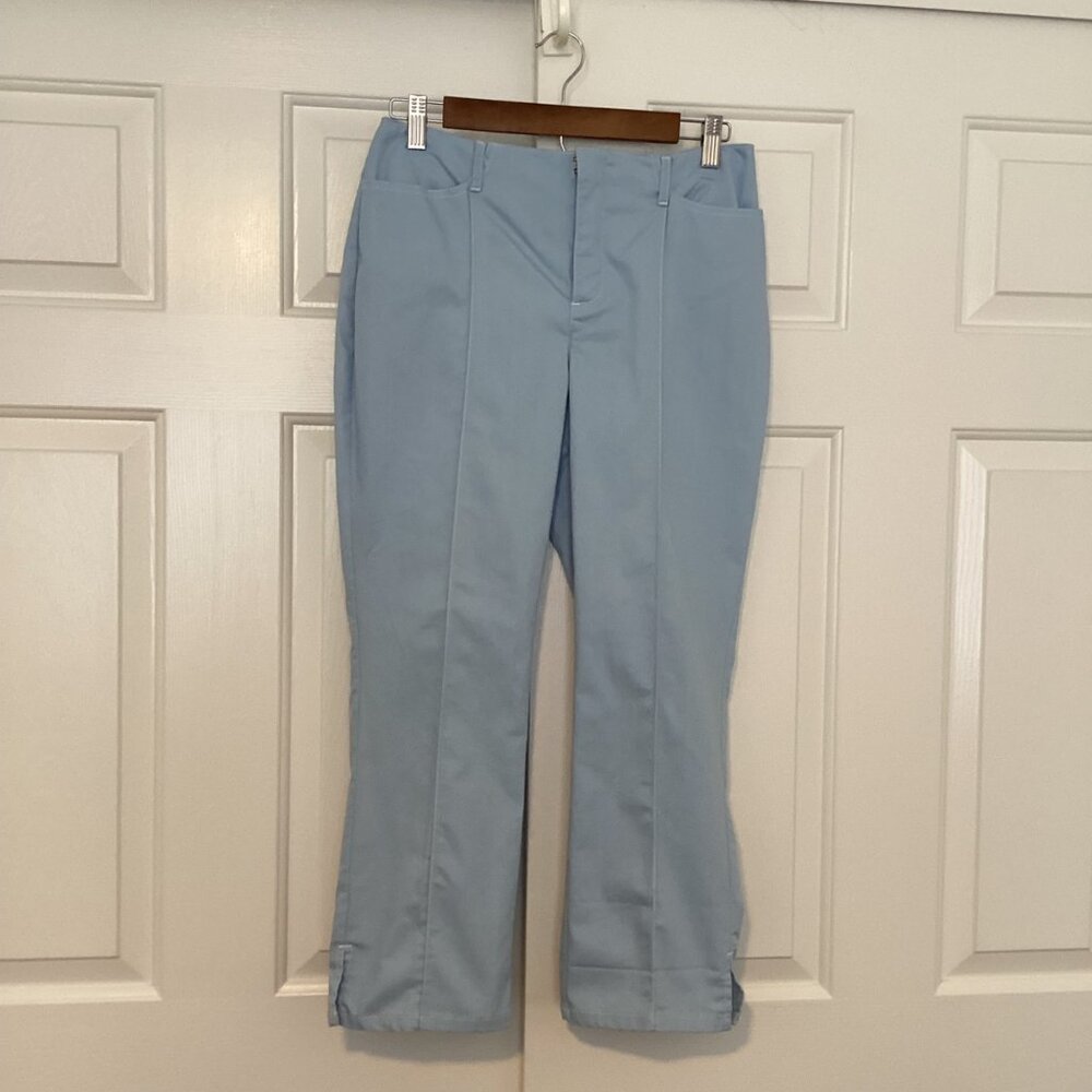 Hillard & Hanson Stretch Powered Blue Straight Leg Pants Size 6 NWOT